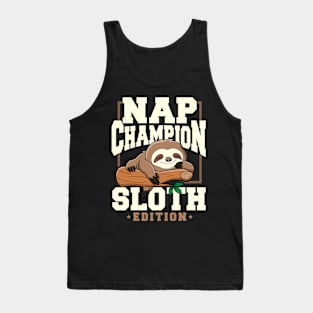 Funny Sloth Nap Champion Sloth Edition Tank Top